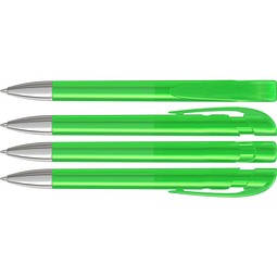 uma® Kugelschreiber YES SI transparent inkl. Metallspitze, hellgrün