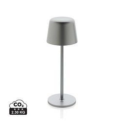 Zenic USB Tischleuchte aus RCS recyceltem Kunststoff, silber