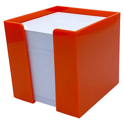 Zettelbox, 10 x 10 x 10 cm, orange