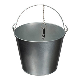 Zinkeimer mit Flaschenöffner, grau