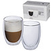 2er Set Vakuum-Cappucinotassen, doppelwandig, transparent 2er Set Vakuum-Cappucinotassen, doppelwandig, transparent