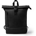 Roll-Top Rucksack aus PU, BLACK