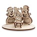 3D Holzpuzzle-Karte, Schneemann-Familie, 2-seit. Druck