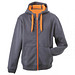 JAMES & NICHOLSON Unisex Jacke mit Kapuze, grau/orange, L