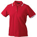 JAMES & NICHOLSON Damen Poloshirt Pique, rot/weiß, S