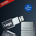 USB-Stick 3D inkl. Gravur, 4 GB, transparent/silber