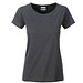 JAMES & NICHOLSON Damen T-Shirt Basic aus Bio-Baumwolle, dunkelgrau, XL