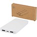 Adhil 10 W 10.000 mAh Powerbank aus recyceltem Kunststoff mit 2 integrierten Kabeln, weiss