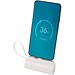Alnair 10 W 5000 mAh Typ C Powerbank aus recyceltem Kunststoff mit integriertem Klappständer und 2 in 1 Kabel, weiss