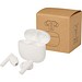Alterf True Wireless Bluetooth® Headset aus recyceltem Kunststoff mit Silikon-Ohrstöpseln, weiss