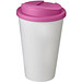 Americano® 350 ml Isolierbecher mit auslaufsicherem Schraubverschluss, weiß/magenta
