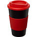 Americano Isolierbecher mit Schutzring, 350 ml, schwarz,rot
