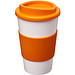 Americano Isolierbecher mit Schutzring, 350 ml, weiss,orange