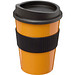 Americano Medio Becher mit Schutzring, 300 ml, orange,schwarz Americano Medio Becher mit Schutzring, 300 ml, orange,schwarz