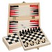 Backgammon - Schach -Dame Spiel, beige