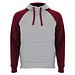 Badet zweifarbiger Kapuzenpullover Unisex, heather grau / Garnet, XS