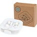 Baekdu kabelgebundenes Headset Typ-C mit Aufbewahrungsbox aus recyceltem Kunststoff, weiss