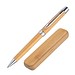 Bambus Drehkugelschreiber im Etui, beige
