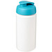 Baseline Plus grip Sportflasche mit Klappdeckel, 500 ml, weiss,aquablau Baseline Plus grip Sportflasche mit Klappdeckel, 500 ml, weiss,aquablau