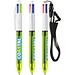 BIC® 4 Colours® Fluo mit Lanyard-Kugelschreiber Transparentes Gelb