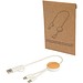Chechia 30 cm 5-in-1 Kabel aus recyceltem Kunststoff für Datenübertragung und 27W Schnellladung mit Bambusdetails, weiss