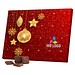 Classic Tisch Adventskalender, Blister gefüllt, Alpenmilch Schokotäfelchen, Christbaumkugeln Gold