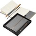 Recycled Leder Geschenkset  Notizbuch mit Metall-Kugelschreiber, anthrazit
