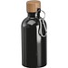 Edelstahltrinkflasche mit Karabiner, 400ml, schwarz