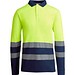 Sicherheits-Langarm-Poloshirt, XL, Marineblau/Neon-Gelb