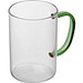 Glastasse mit farbigem Henkel, grün