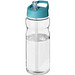 H2O Base Sportflasche mit Ausgussdeckel, 650 ml, transparent,aquablau H2O Base Sportflasche mit Ausgussdeckel, 650 ml, transparent,aquablau