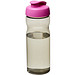 H2O Eco Sportflasche mit Klappdeckel, 650 ml, kohle/magenta