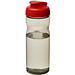 H2O Eco Sportflasche mit Klappdeckel, 650 ml, kohle/rot