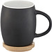 Hearth Keramiktasse mit Holz Deckel Untersetzer, 400 ml, schwarz/weiss Hearth Keramiktasse mit Holz Deckel Untersetzer, 400 ml, schwarz/weiss