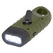 Helios Solar-Dynamo-Taschenlampe aus recyceltem Kunststoff mit Karabinerhaken, armeegrün