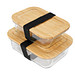 Hitzebeständige Glas-Lunchbox mit Bambusdeckel, Dichtung und 1050 ml Volumen