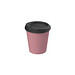 Kaffeebecher ToGo mit Deckel, 200 ml, raffiniertes rot/schwarz