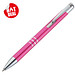 Druckkugelschreiber aus Metall mit 3 Zierringen, blaue Mine, pink Druckkugelschreiber aus Metall mit 3 Zierringen, blaue Mine, pink