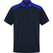 Kurzarm-Poloshirt Samurai in Farbkombination, S, navy/royalblau