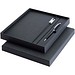 Legato Elegance A5 Hardcover Notizbuch mit Tintenroller Set, schwarz