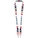 Leia Sublimation RPET-Lanyard mit 2 Metallhaken, weiss, 15mm