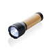 Lucid 3W Taschenlampe aus RCS recycelt. Kunststoff & Bambus, schwarz, braun
