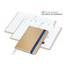 Geiger-Notes Match-Hybrid White Bestseller Notizbuch A4, Natura braun, inkl. Druck, mittelblau
