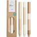 Originalhome Kerzen im Streifendesign – 3er-Set, offwhite