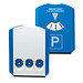 Parkscheibe Prime mit Chips, blau, Deutsch-Niederländisch Parkscheibe Prime mit Chips, blau, Deutsch-Niederländisch