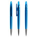 prodir® Drehkugelschreiber DS 5 mit polierter Metallspitze, blaue Mine, blau transparent