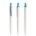 prodir® Druckkugelschreiber QS01 PMS Push, blaue Mine, weiß/türkis