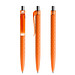 prodir® Druckkugelschreiber QS01 PMT Push, blaue Mine, orange/silber poliert