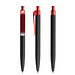 prodir® Druckkugelschreiber QS03 PMT Push, blaue Mine, schwarz/rot