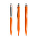 prodir® Druckkugelschreiber QS20 PMS Push, blaue Mine, orange/silber satiniert